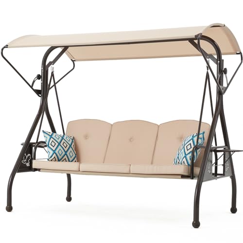 Green Patio Swing with Canopy 3 Seat with Stand B4291