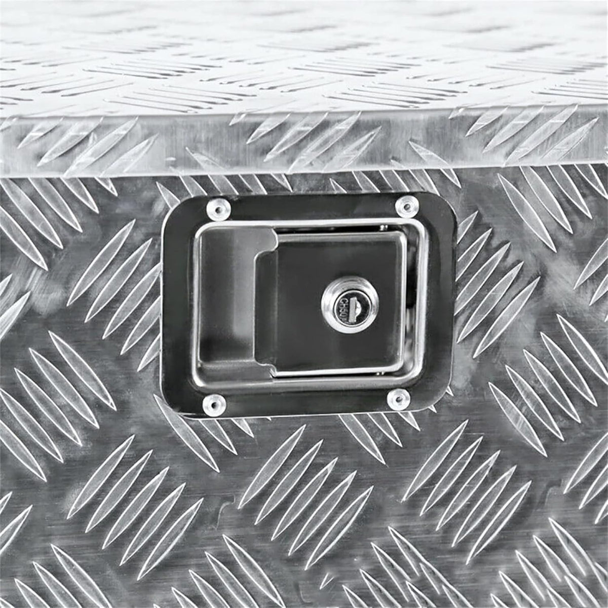 Aluminum Trailer Tongue Tool Box Diamond Tread Silver 29 x 15 x 18in R100