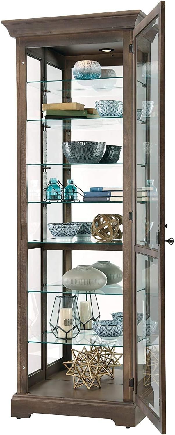 Cherry Bordeaux Seven Glass Shelves Curio Cabinet S783957