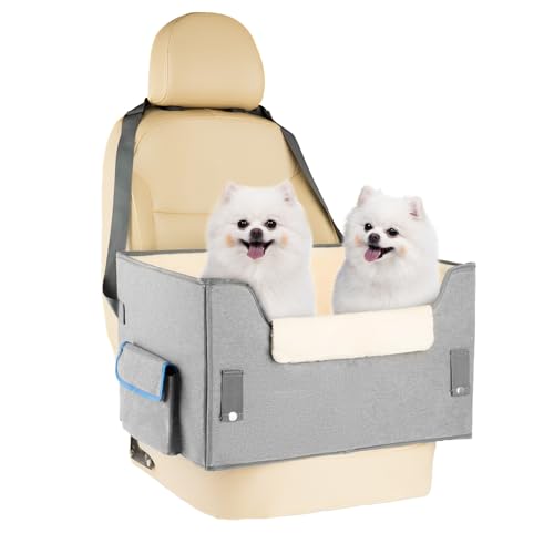 Elevated Dog Booster Seat Pet Travel Carrier Bed with Adjustable Straps M68199