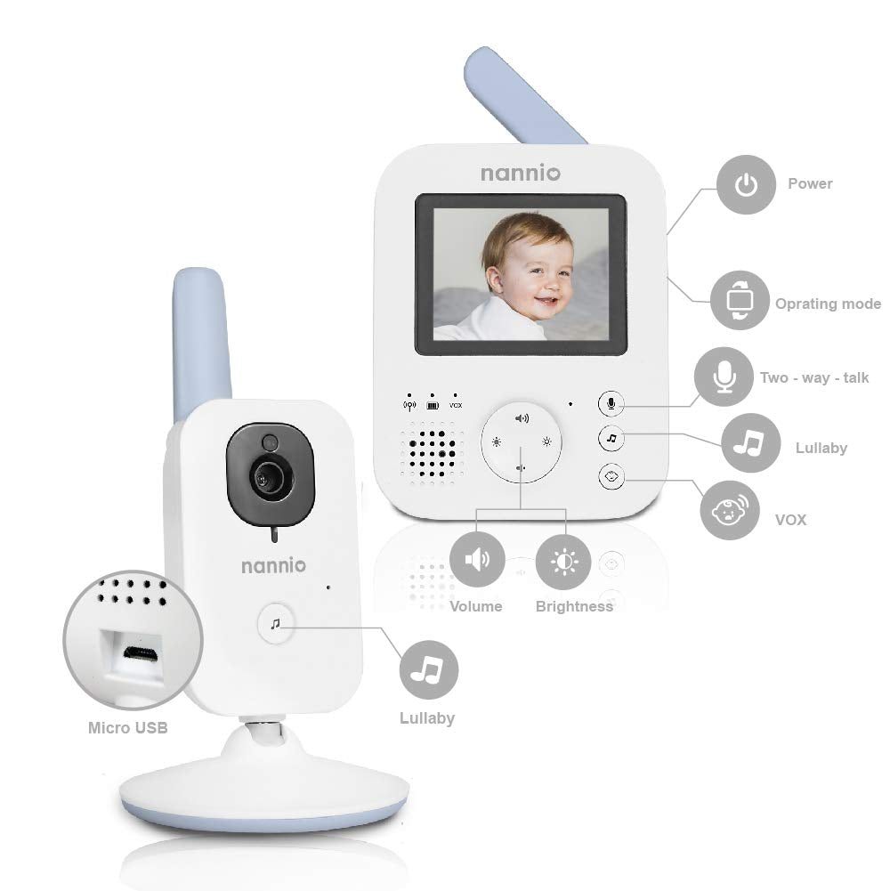 Video Baby Monitor with Camera and Audio, Auto Night Vision, Non-WiFi T11686