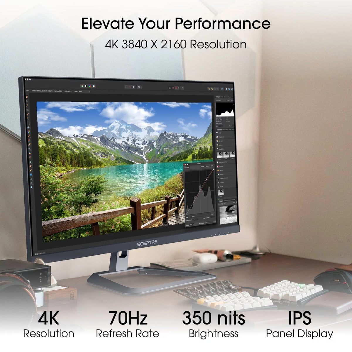 27" 4K UHD IPS Monitor 70Hz DisplayPort HDMI 99% sRGB Built-in Speakers Y7924
