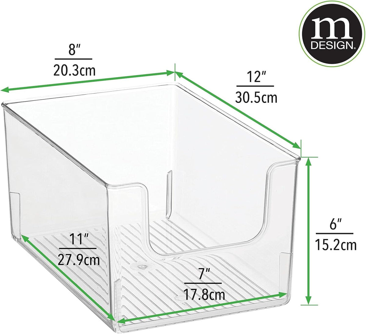 Clear 8 Pack Stackable Plastic Storage Organizer Bin Basket Y81782