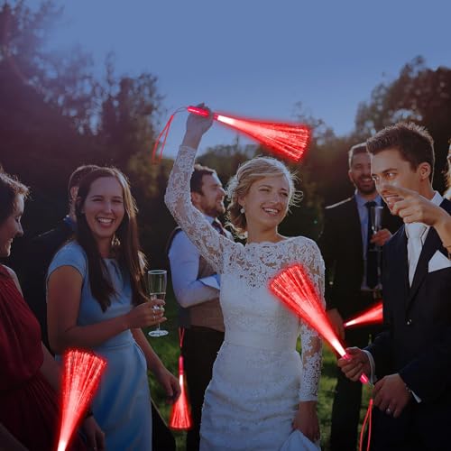 60 PCS White Fiber Optic LED Light Up Wands with 3 Flashing Modes Q70282