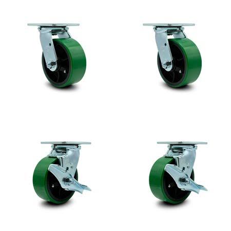 5 inch Polyurethane Wheel Caster Set with Brakes X548