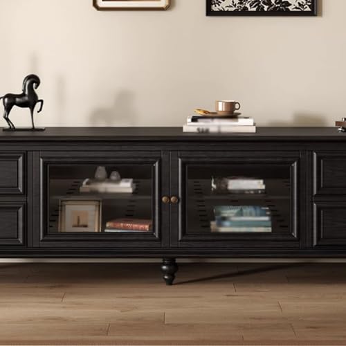 Black Solid Wood TV Stand (200X40X55CM) W760206