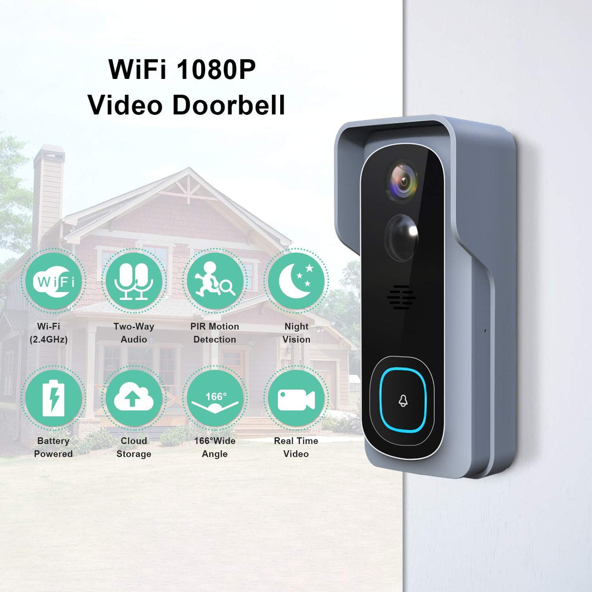 1080P HD Wireless Video Doorbell Camera with Chime O552