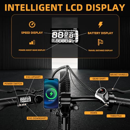 20" Fat Tire 1000W Electric Bike with 48V 20AH Removable Battery J55560