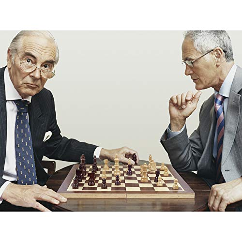 15 Inches Magnetic Wooden Chess Set with Folding Board U8906