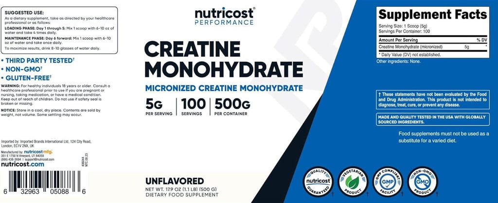 100% Whey Protein Powder Chocolate 1.78lbs & Creatine Monohydrate Micronized Powder 500G 5000mg Per Serv D81987