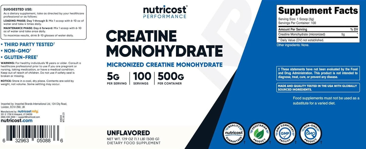 100% Whey Protein Powder Chocolate 1.78lbs & Creatine Monohydrate Micronized Powder 500G 5000mg Per Serv D81987