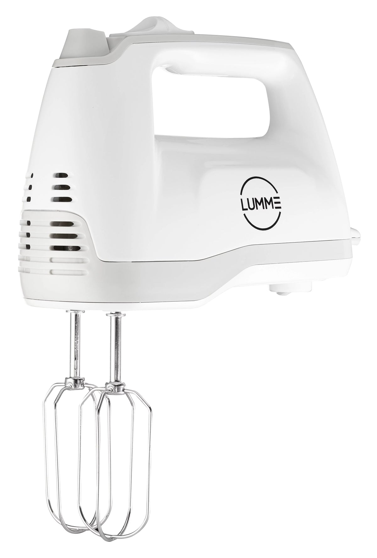 Grey Electric Hand Mixer with 5 Speeds, 2 Beaters, 2 Dough Hooks, Storage Case Q957380