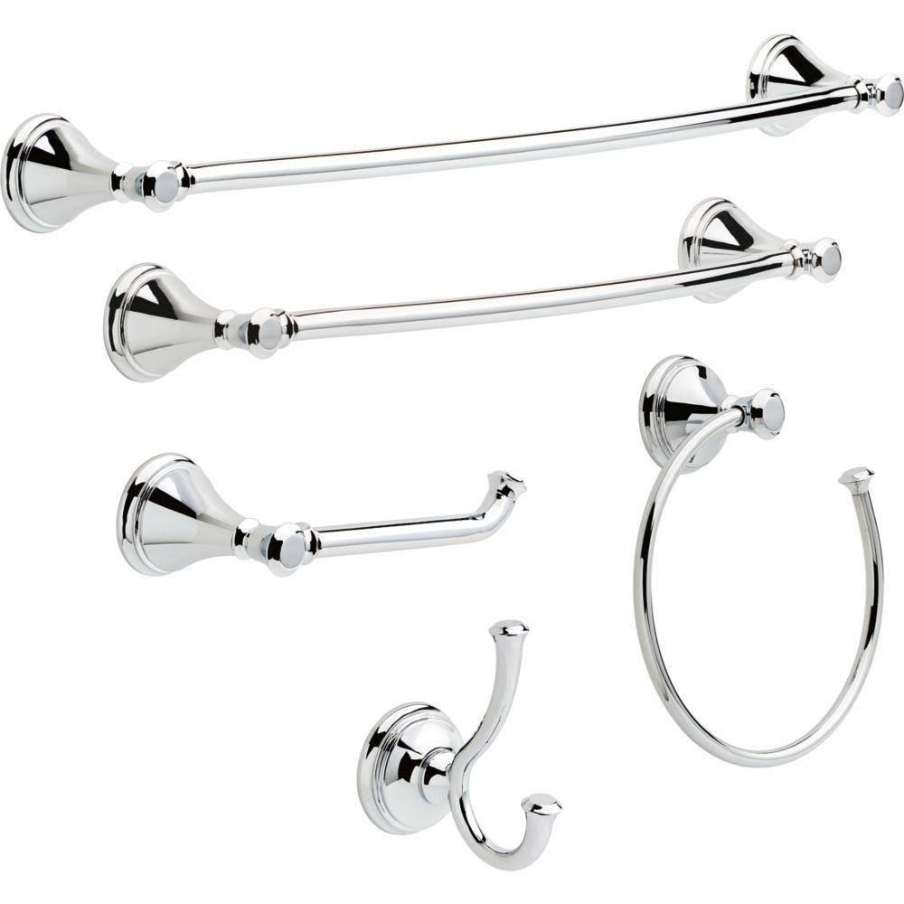 5 Piece Polished Chrome Bathroom Hardware Set D792