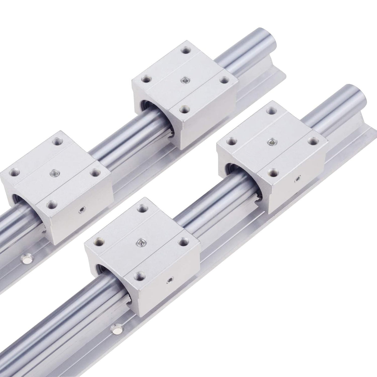 2PCS SBR12-600MM Linear Guide Rails and 4 Square Type Carriage Bearing Blocks Z438014