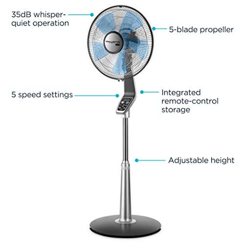 Pedestal Fan, 65 Inches, Ultra Quiet, Oscillating, Portable, 3 Speeds, Digital Control, Black Y757153