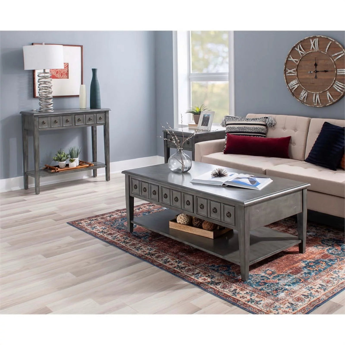 3-Piece Coffee Table Set with 2 Accent Tables in Gray L9677