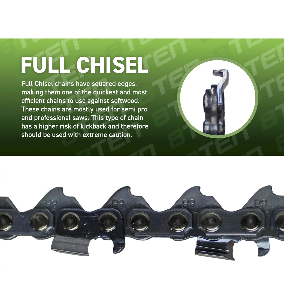 32 inch .063 3/8 105DL Full Chisel Chainsaw Chain 10 Pack N610807
