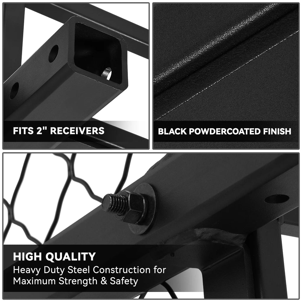 Foldable Rear Cargo Carrier Basket for 2" Receiver Tow Hitch E6822