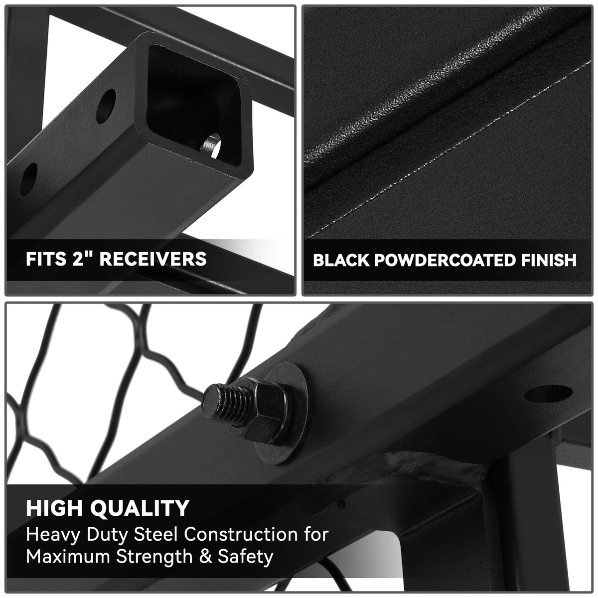 Foldable Rear Cargo Carrier Basket for 2" Receiver Tow Hitch E6822