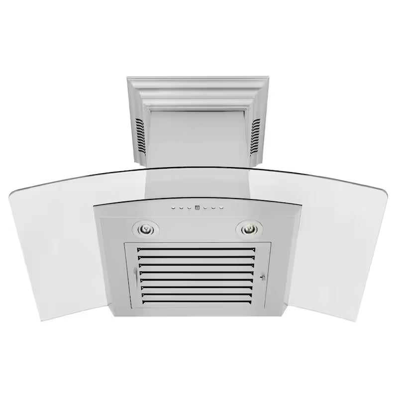 36 in. 400 CFM Ducted Wall Mount Range Hood in Stainless Steel and Glass U5868