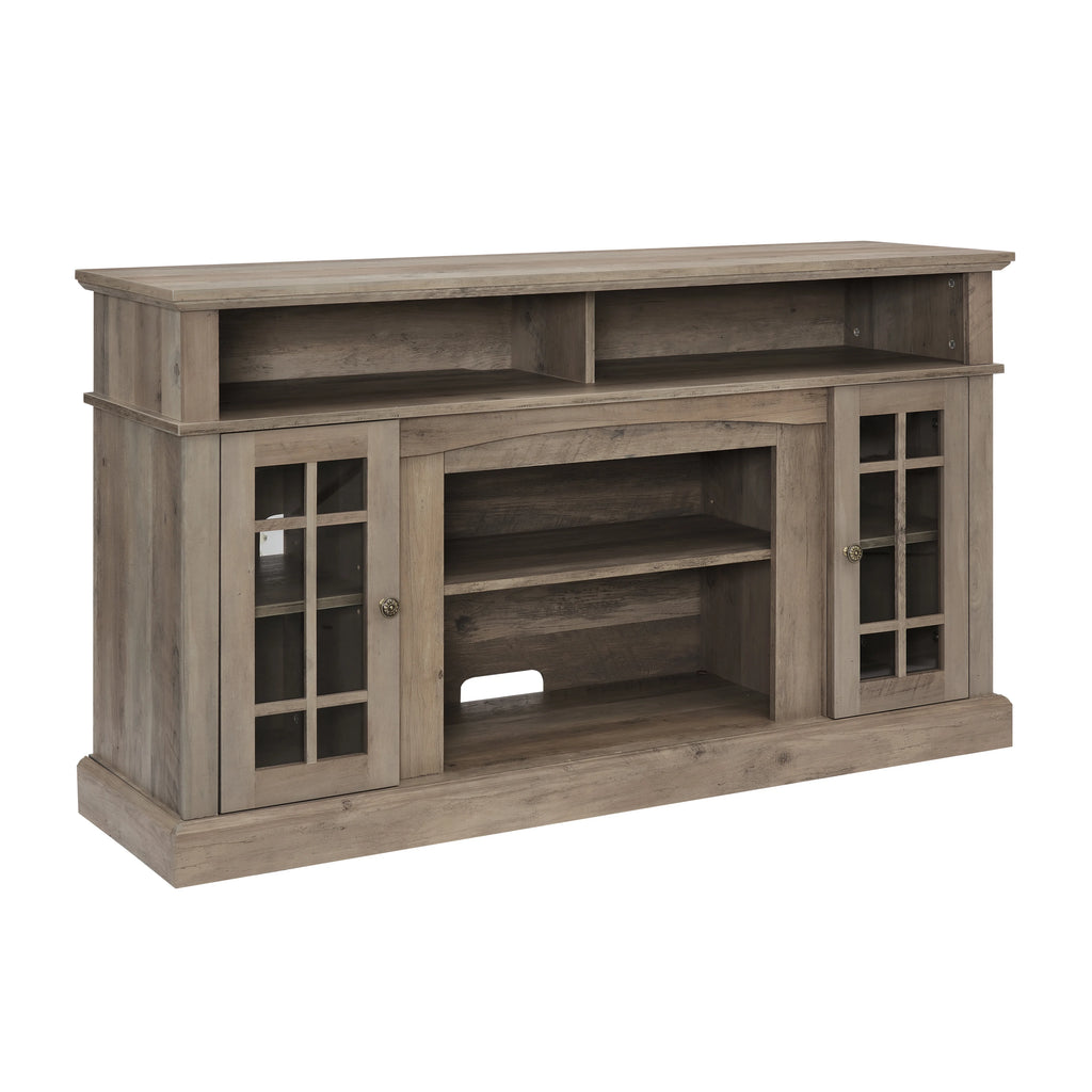 Gray Wash TV Stand with Storage and Cabinet J52062