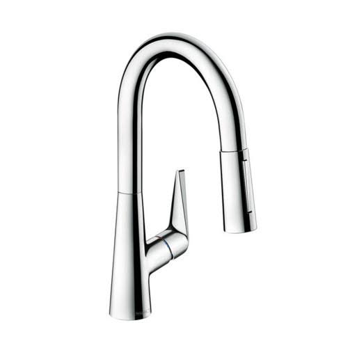 Chrome Single Lever Kitchen Faucet with Pull-Out Spray O578