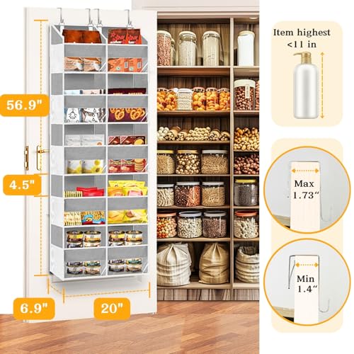 Light Grey 5-Tier Over The Door Hanging Storage Organizer Q90171