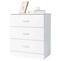 White 3-Drawer Dresser with Metal Handles C20530
