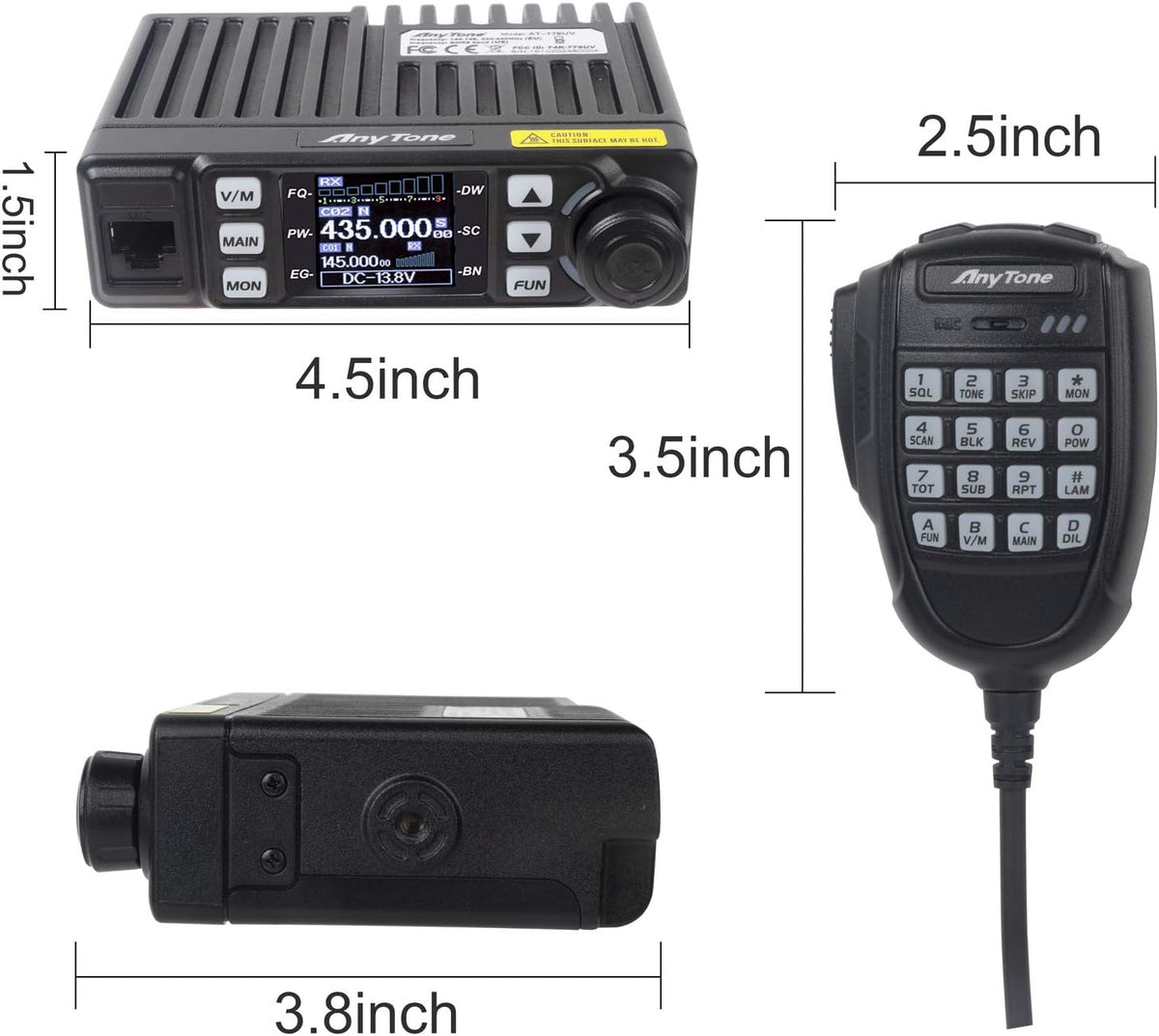 Mini Size Dual Band Transceiver Mobile Radio VHF/UHF Two Way Radio L211750