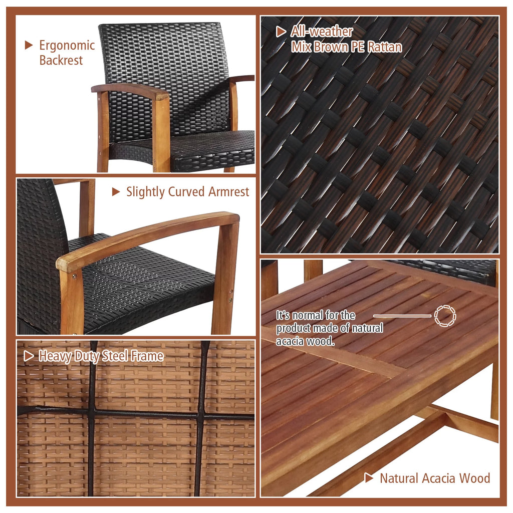 8 Pcs Acacia Wood Patio Conversation Set C461