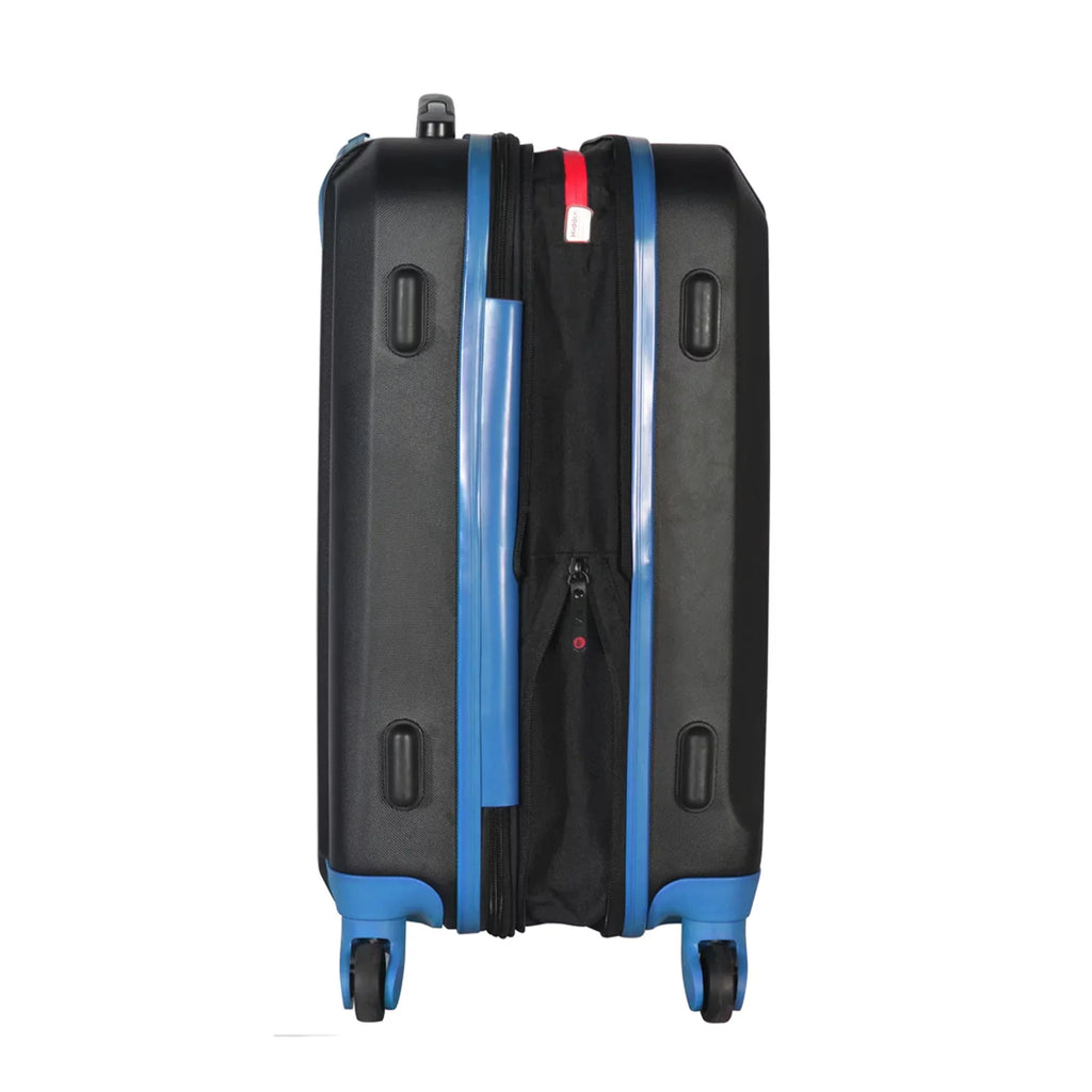 Expandable Hardside Carry-On Luggage Spinner Suitcase with Laptop Compartment, Black/Blue U57428