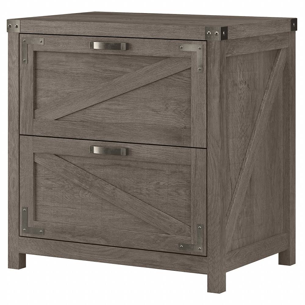 2 Drawer Lateral File Cabinet Restored Gray O7957