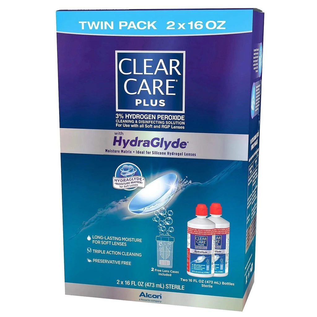 16 oz Cleaning & Disinfecting Solution Twin Pack with 2 Lens Cases F998029