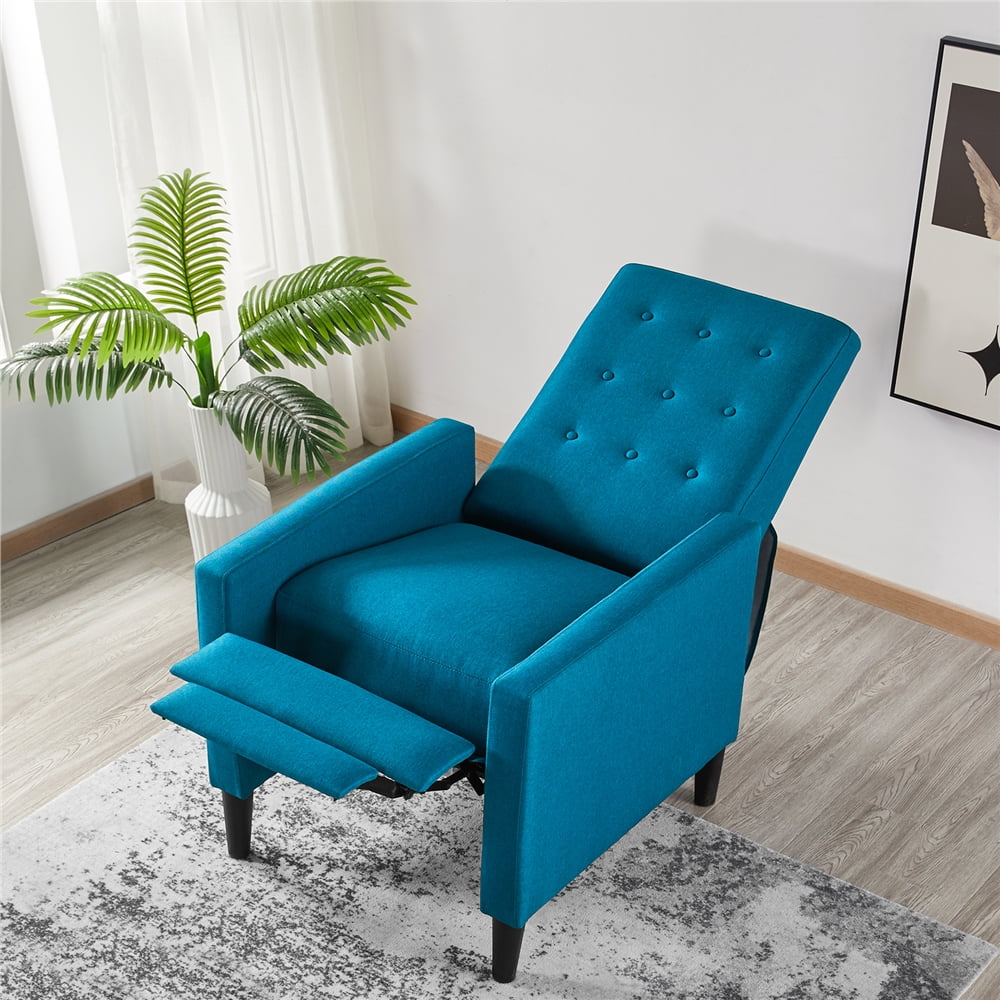 2PCS Blue Fabric Recliner Chair Q23477