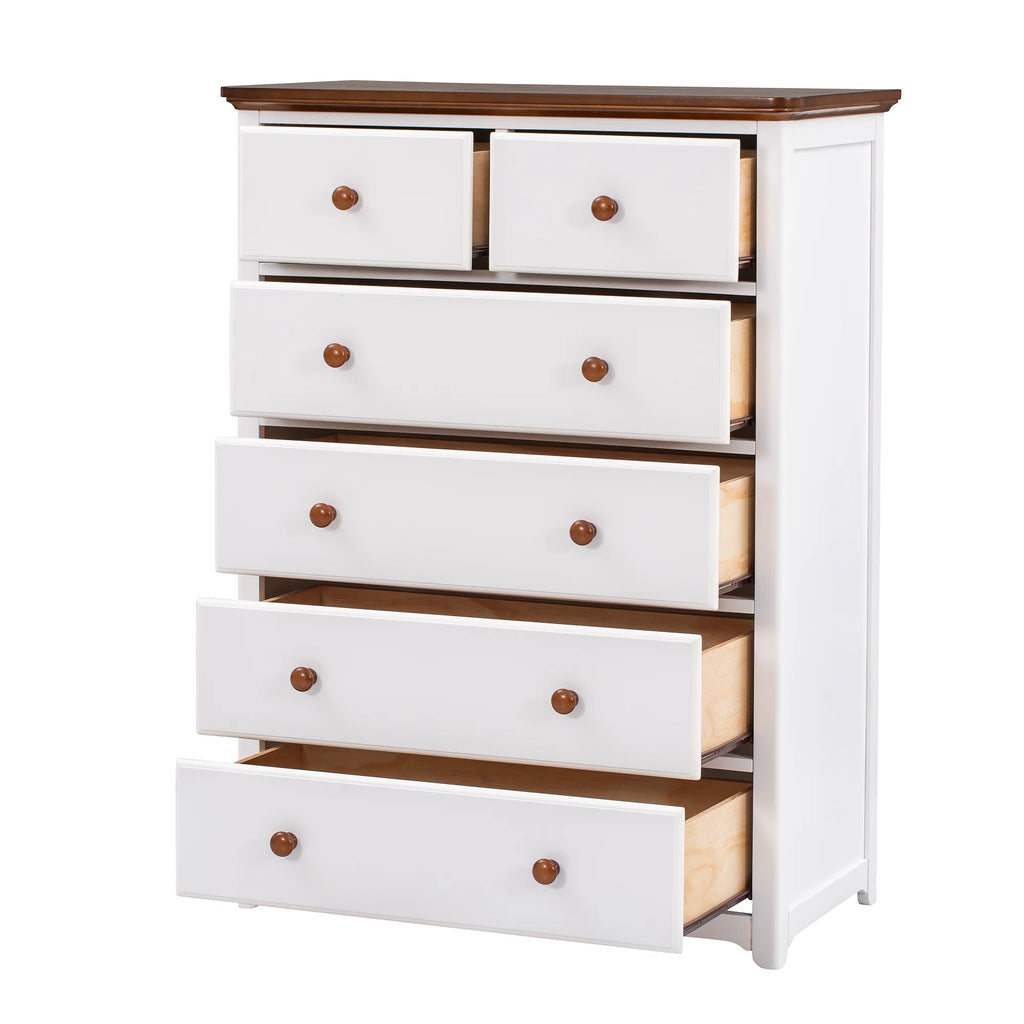 Full Size Platform Bed with Nightstand and Storage Chest, White and Walnut N21896