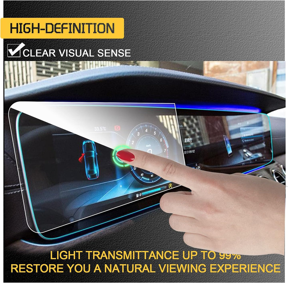 12.3IN Tempered Glass Car Navigation Screen Protector Pack of 2 K71664