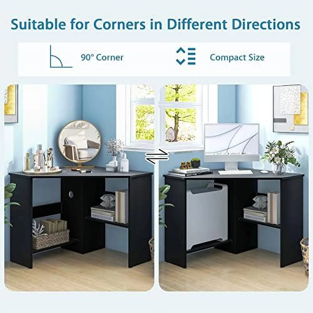 Corner Desk with Shelves I905