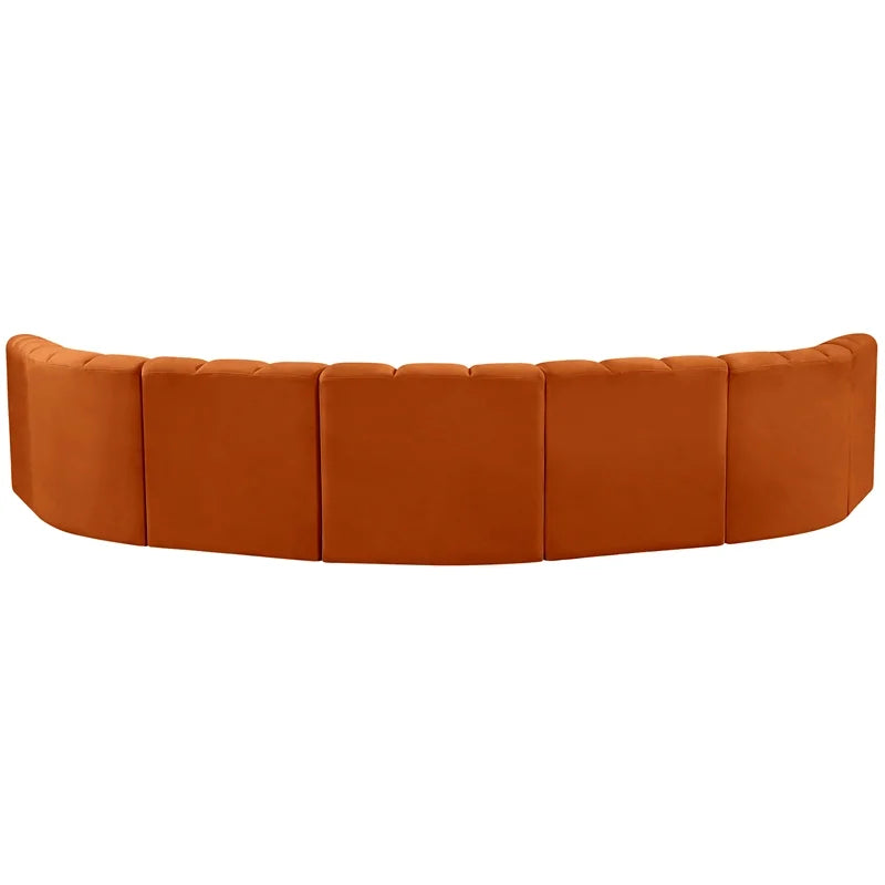Cognac Velvet Modular Sofa B170