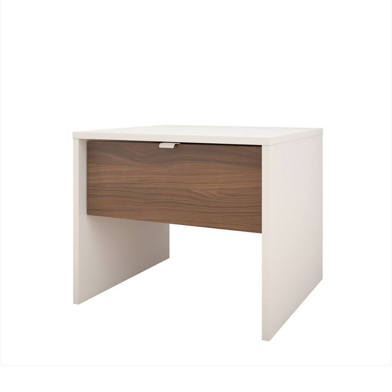 4 Piece Twin Size Bedroom Set Walnut White D12892