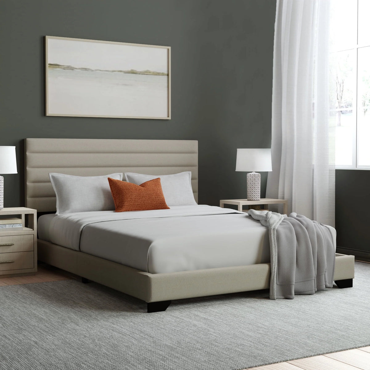 Queen Tufted Upholstered Platform Bed R809