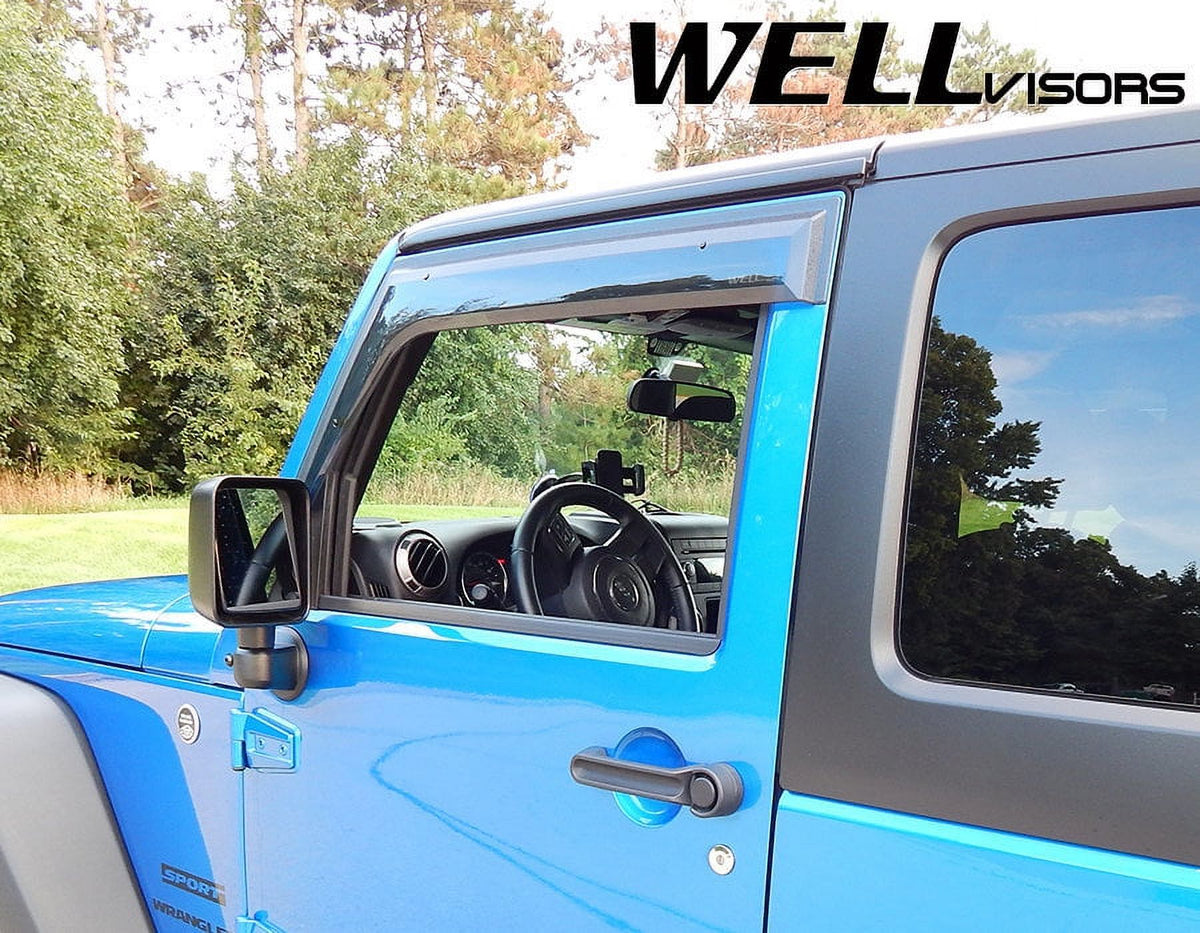 Side Window Visors Rain Guards for Jeep Wrangler JK 2 Door C693