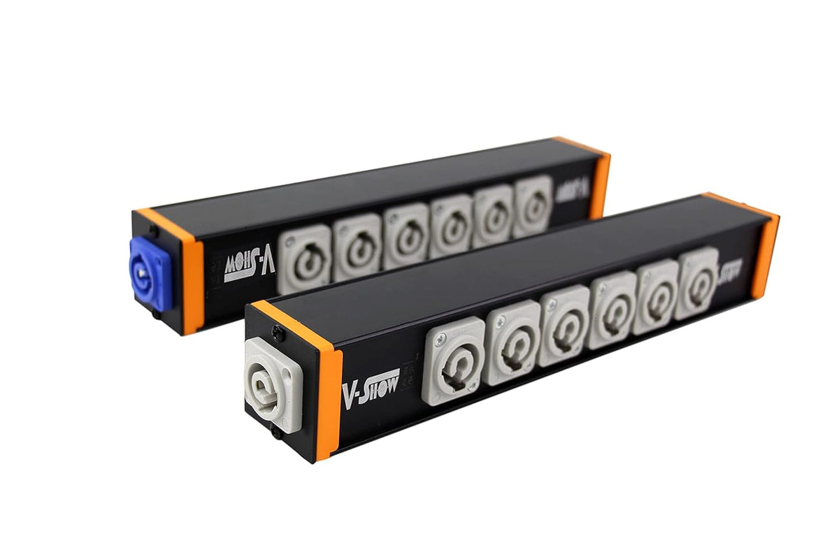 6 Port Powercon Power Distribution Output Box, Black, Pack of 2 U4659