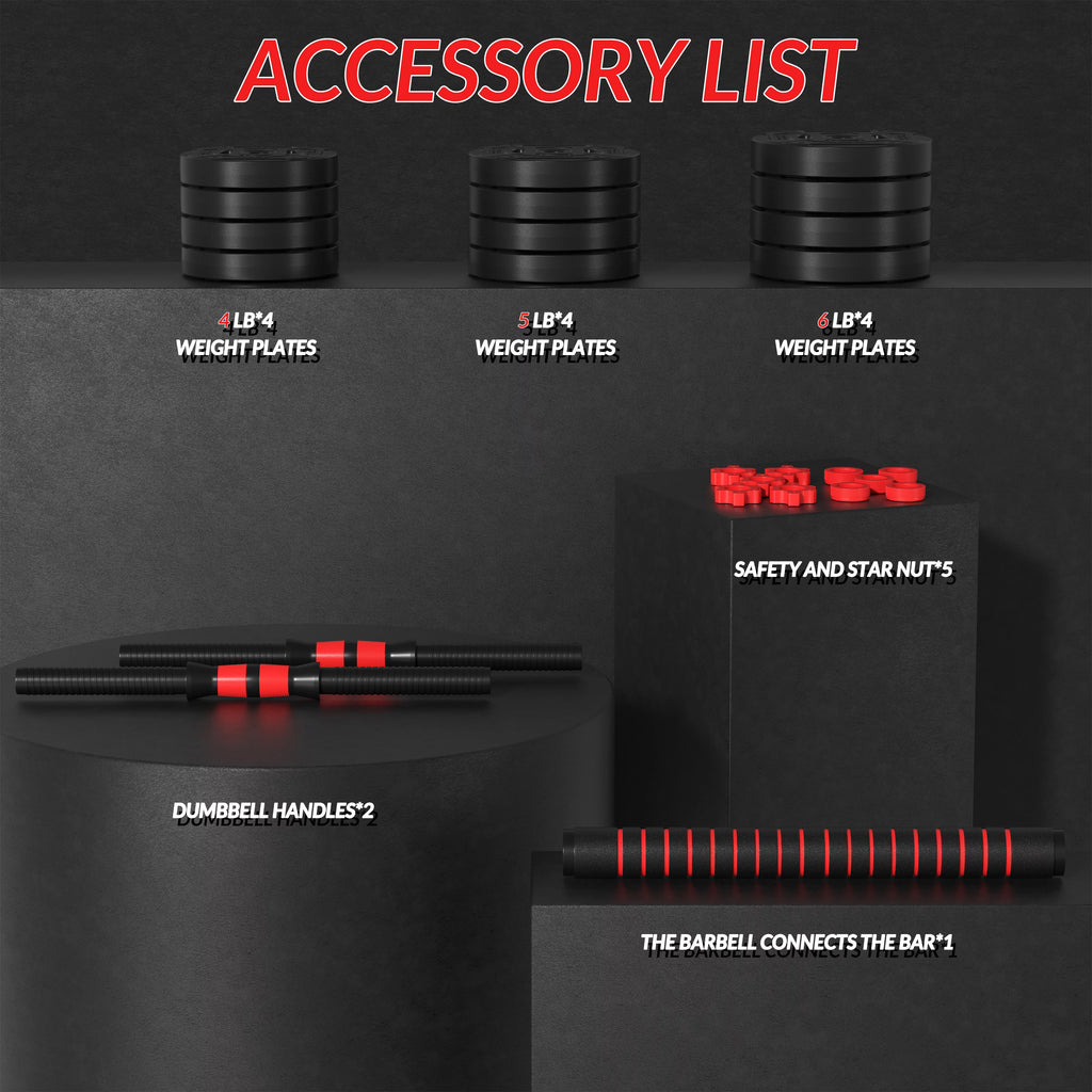 4-in-1 Adjustable Dumbbell, Barbell, and Kettlebell Set A958678