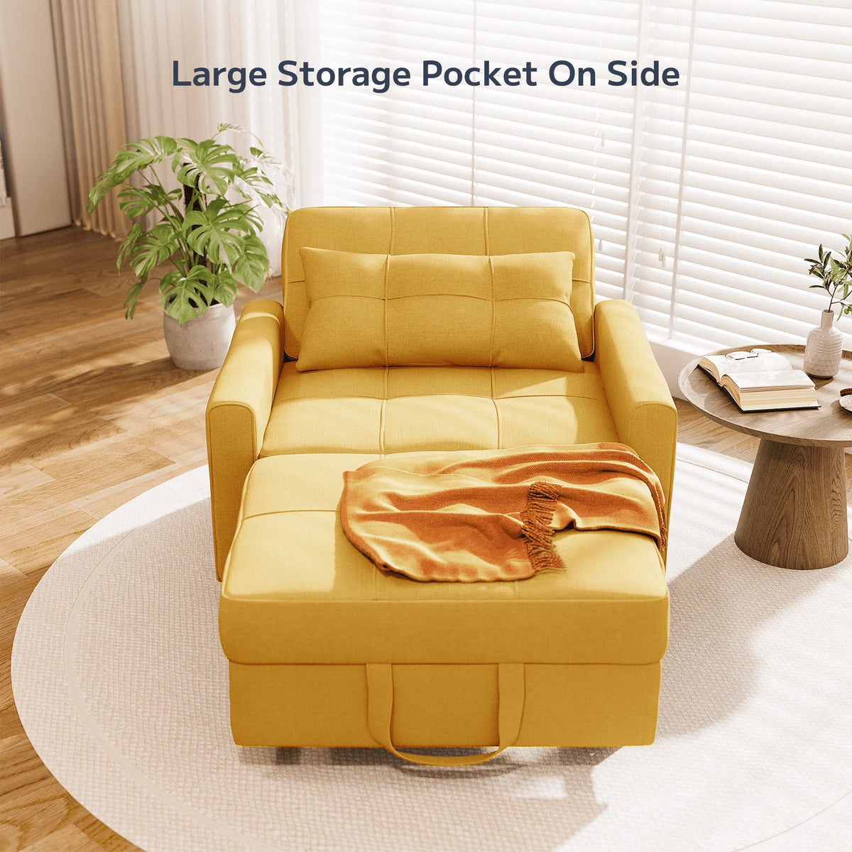Light Gray 3 in 1 Convertible Sleeper Sofa E940
