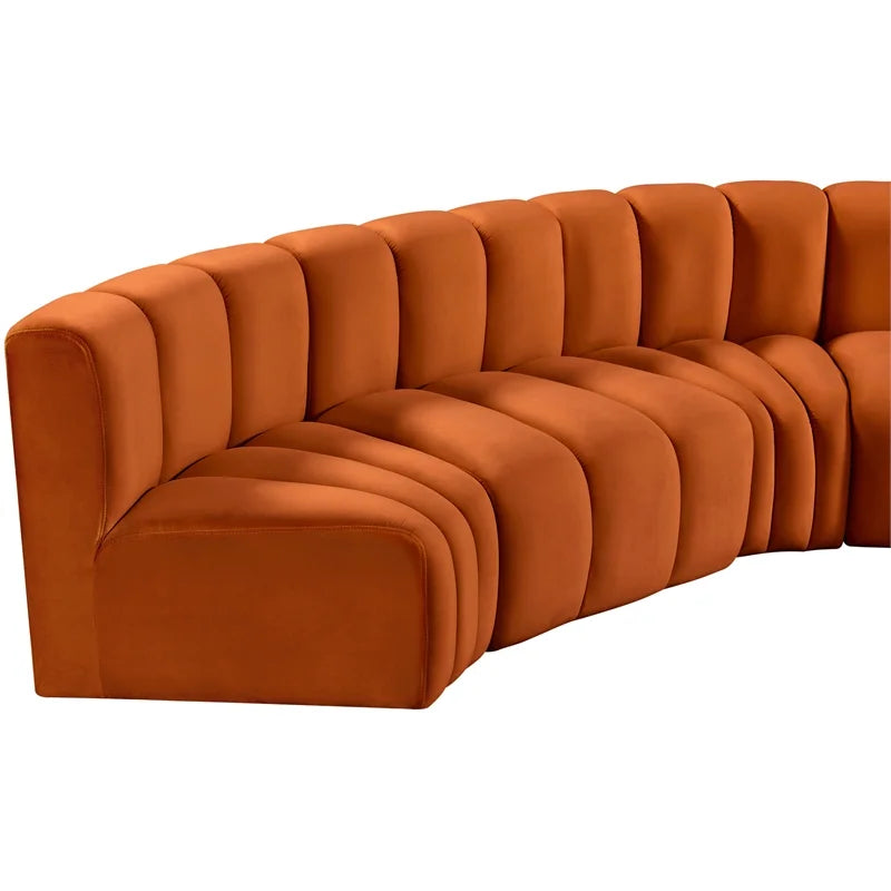 Cognac Velvet Modular Sofa B170