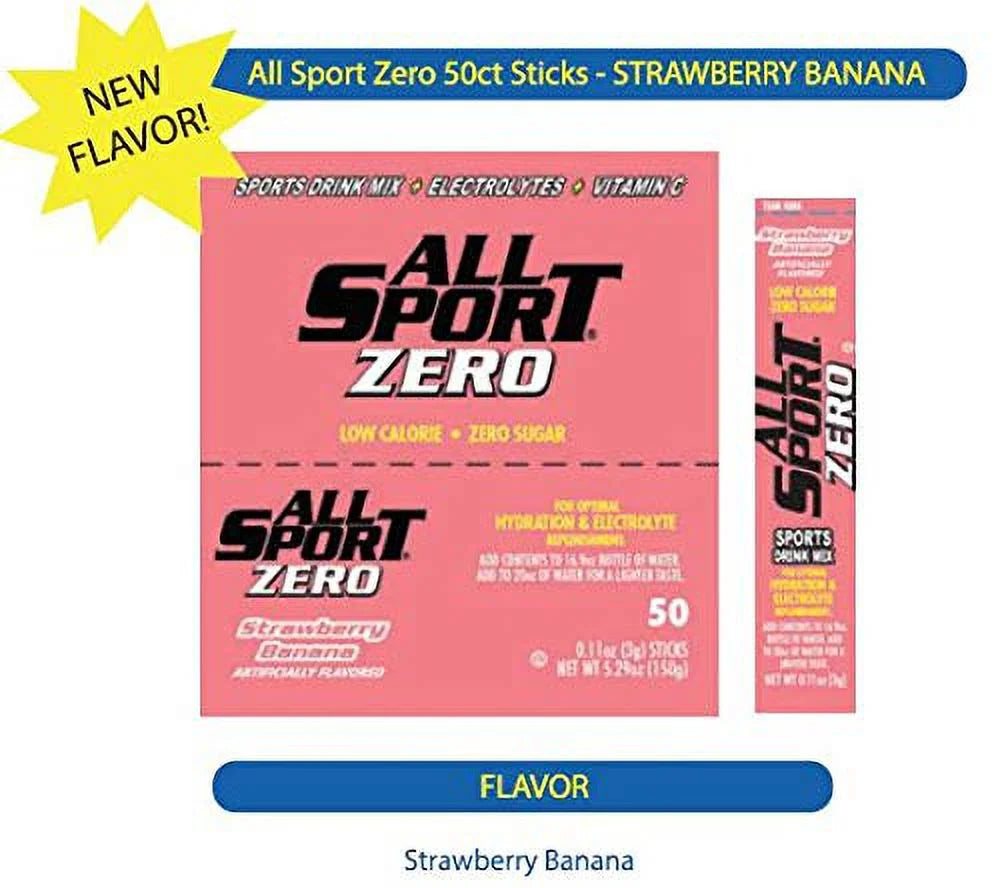 Zero Calorie Sugar Free Electrolyte Drink Mix Strawberry Banana 50 CT I635