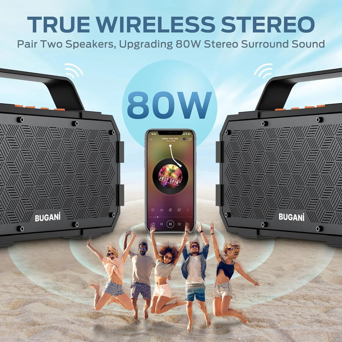 Wireless Portable Bluetooth Speaker 40W IPX6 Waterproof C36846
