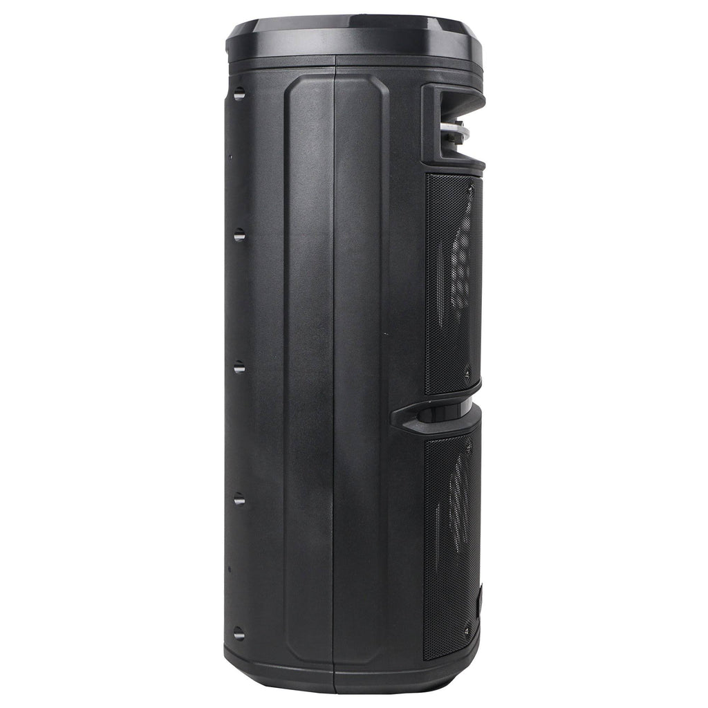 Dual 6.5” Portable PA Speaker with Built-in Rechargeable Battery, Bluetooth, USB, LED R650