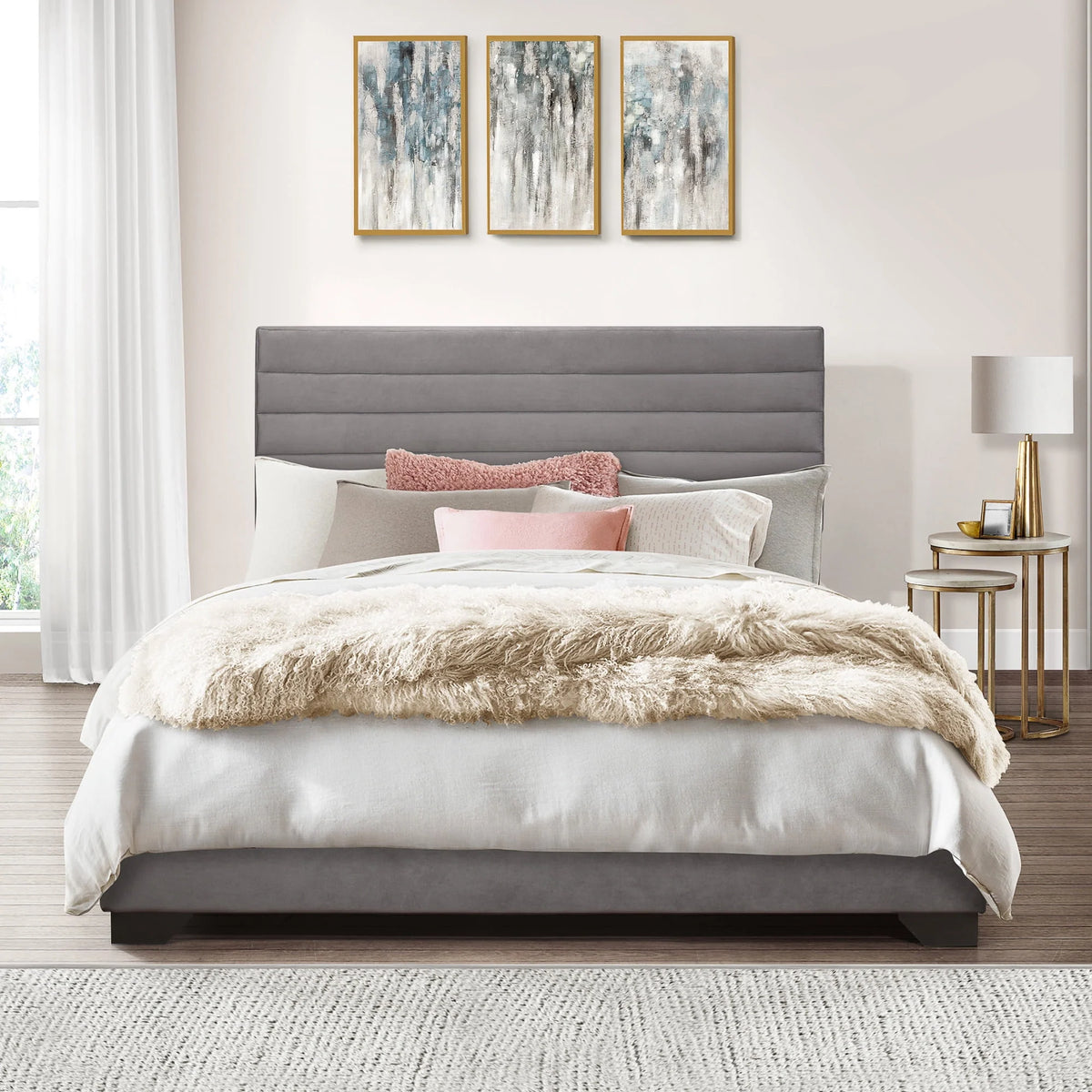 Queen Tufted Upholstered Platform Bed R809