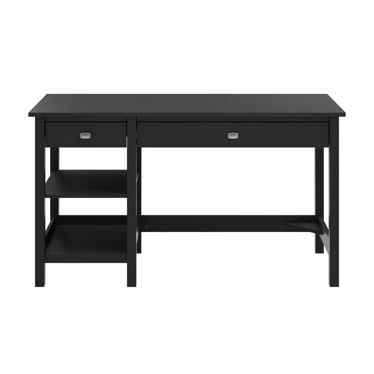 54W Computer Desk with Shelves in Classic Black Z72343